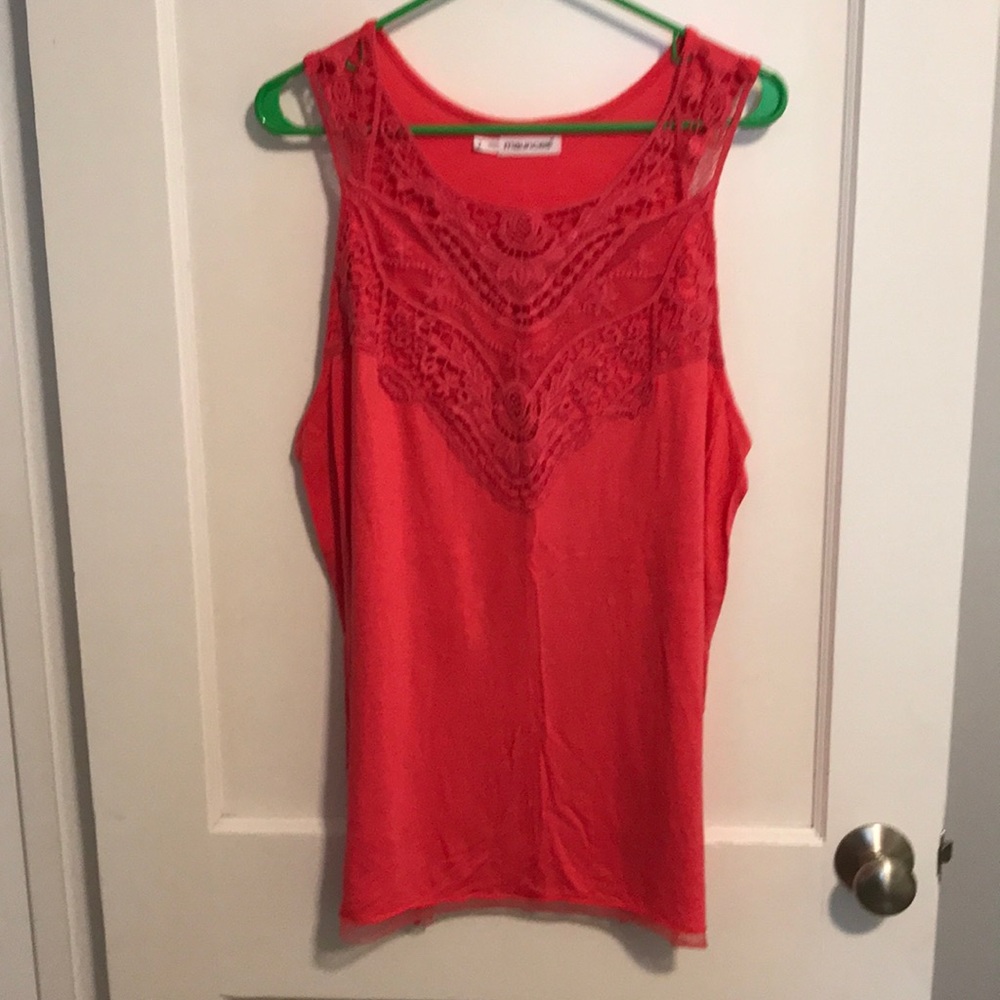 Maurices crocheted light coral tank top